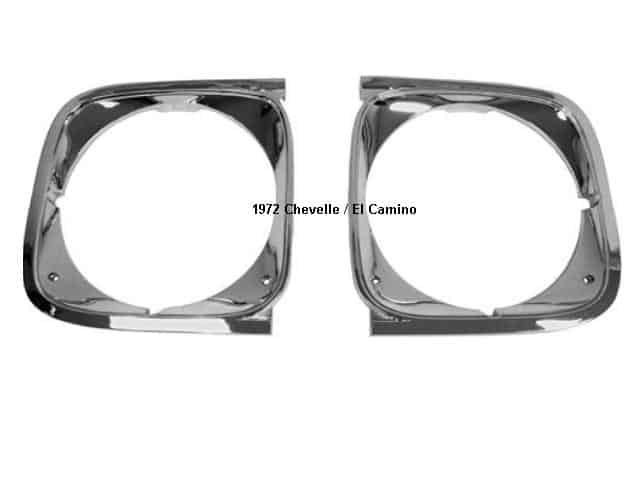 1970 Chevelle Malibu El Camino Headlight Bezel Set - 4 Piece Chrome KK