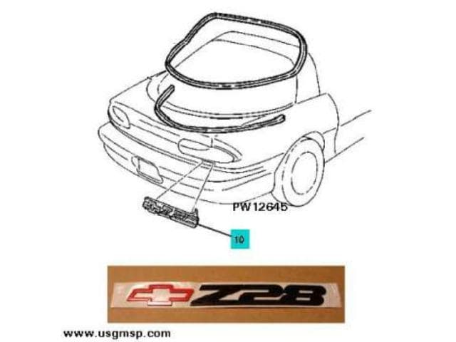 Emblem: 93-02 Camaro REAR BUMPER "Z28 +"
