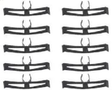 Hood to Cowl seal CLIP SET: 1955 - 56 & 58 - 60  (10)