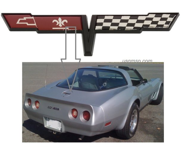 Emblem: 81 Corvette - Fuel Door