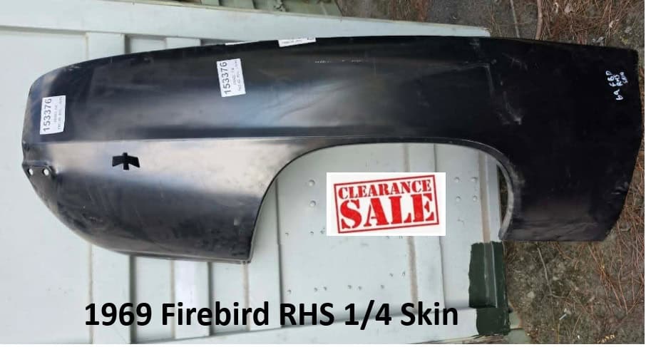Quarter panel: Firebird 1969 REPAIR SKIN (ea) - RHS - ONE ONLY