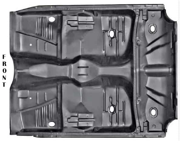 61-64 Full Size Floor Pan asmbly 2 door (W/ Braces)