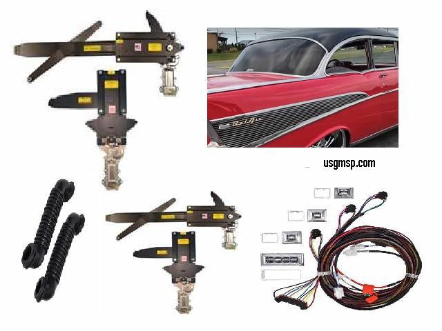 Electric Window Conversion KIT: 55-57 Chev 2 door POST Sedan