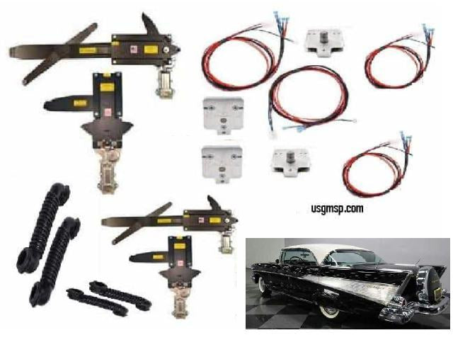 Electric Window Conversion KIT: 56-57 Chev 4 Door Pillarless Sedan