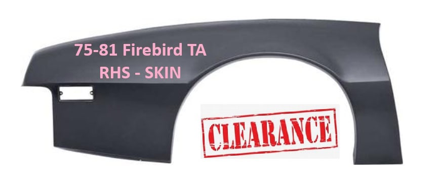 Quarter panel: Firebird TA 75-81 REPAIR SKIN (ea) - RHS - ONE ONLY