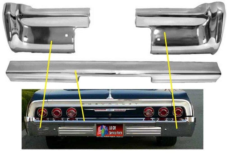 1964 Chev Belair / Impala - REAR BUMPER