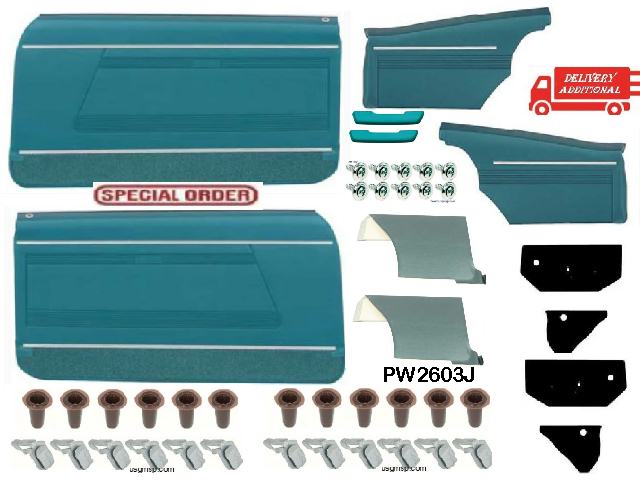 1968 Firebird Door & Qtr Trim KIT - Assembled - Turquoise - Coupe