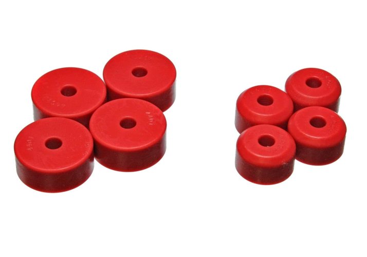 Engine Mount Donut Set: 55-57 Chev Belair/ 210 USA made Poly - RED