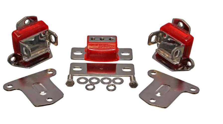 Engine & Gearbox Mount Set: 63-72 Chev S/B - Poly Kit (Chrome)