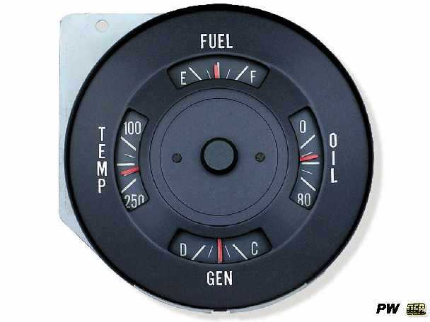 68 Firebird Gauge Cluster: For optional Rally gauge cluster opt