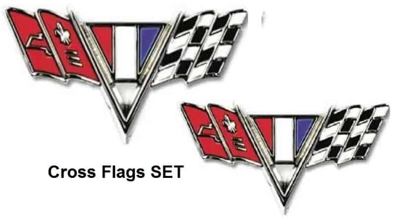 Cross Flag Front Fender Emblem - 65-67 (PR)