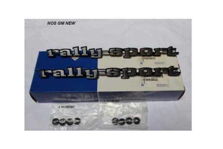 Emblem: "rallysport" 69 Camaro fender (GM NOS) each