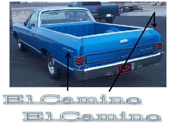 Emblem "El Camino" 67  - Rear PAIR