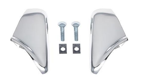 56 Chevrolet Bumper REAR Overrider Set - Bel Air REAR with bolts