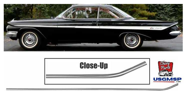 Molding 1/4 Panel: 1961 Chev Full  size COUPE