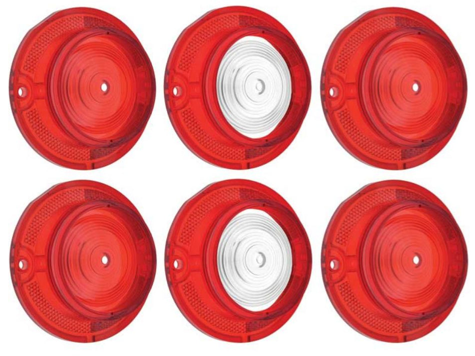 1963 Chev TAIL LAMP LENS Bel Air Set 6 (no trims)
