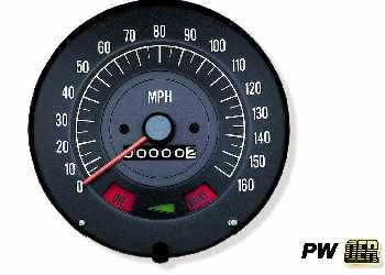 68 Firebird 160 MPH Speedo (for std NON Gauge clusters)