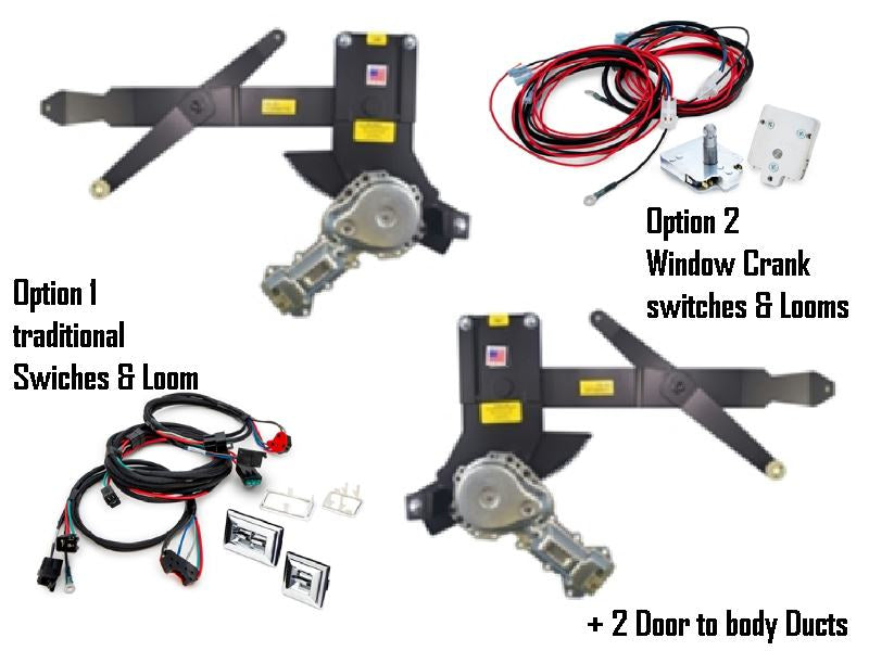 Electric Window Conversion Kit: Corvette 1968-82 - Choose switch type