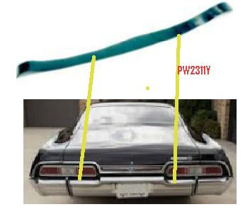 67 Chev Impala Bel Air BODY TO BUMPER SEAL - REAR