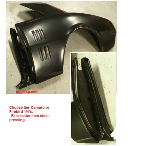 Quarter Panel: 67-68 Camaro & Firebird FULL  (ea)