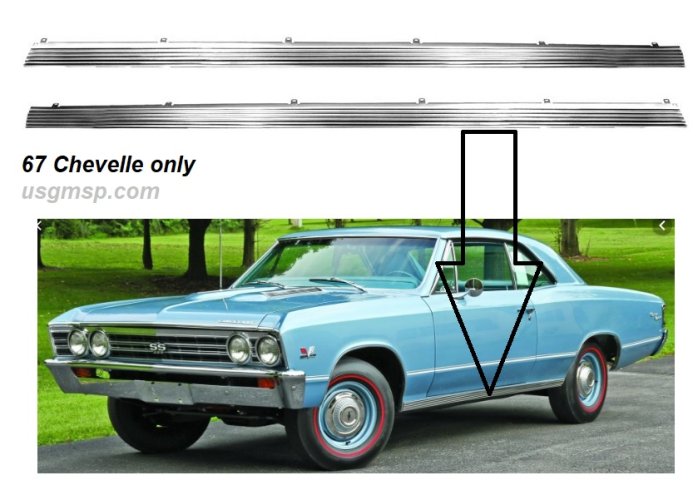 67 Chevelle Rocker Molding SET