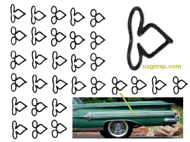 El Camino / Bel Air 1960: Side mold Clips (30)