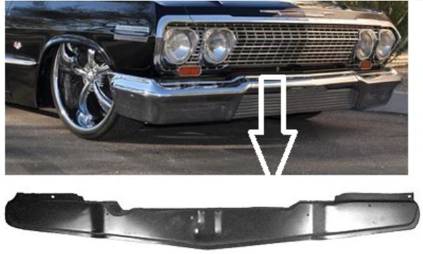63 Impala / Belair Front Bumper FILLER PANEL