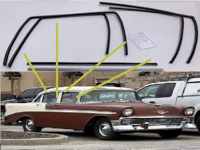 Window Felt: 55-57 Chev SEDAN Window FRAME CHANNELS