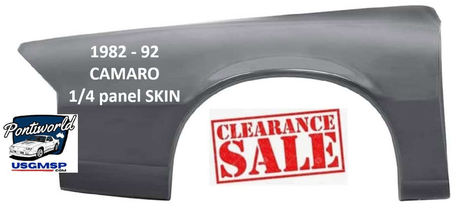 Quarter panel: Camaro 1982-92 REPAIR SKIN (ea) - RHS - ONE ONLY