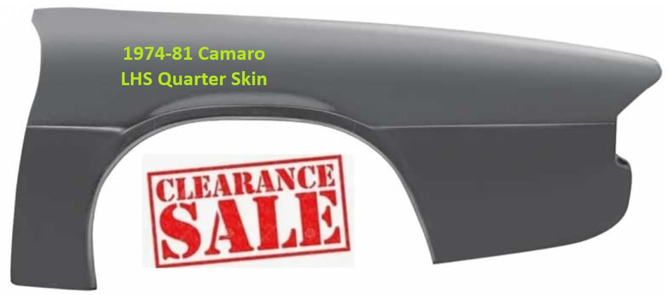 Quarter panel: Camaro 75-81 REPAIR SKIN (ea) - LHS - ONE ONLY