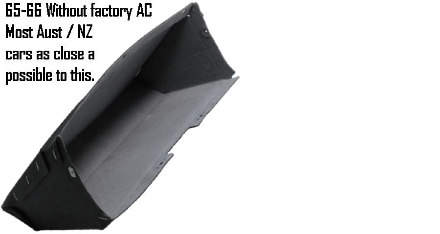 Glovebox Liner: 1965 - 66 Chev Fullsize - USA 65 & 65-68 Aust / NZ RHD  NO Factory AC.