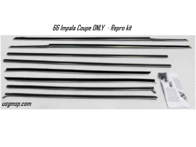 Window Felt Kit: 66 Impala Coupe (8 pce Repro style)