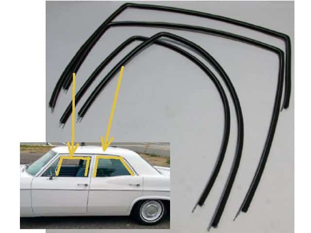 Window Frame Felt Kit: 65-68 Full Size 4 DR Post SEDAN Set (4)