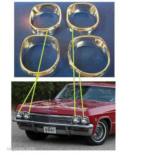 65 Impala / Belair Headlamp Bezel Set (4)
