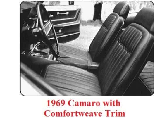Seat Trim: 69 Camaro Deluxe SET - Comfortweave