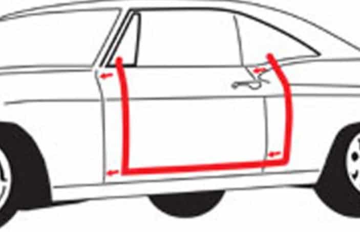 61-62 Full Size: DOOR Seals - COUPE / Conv.
