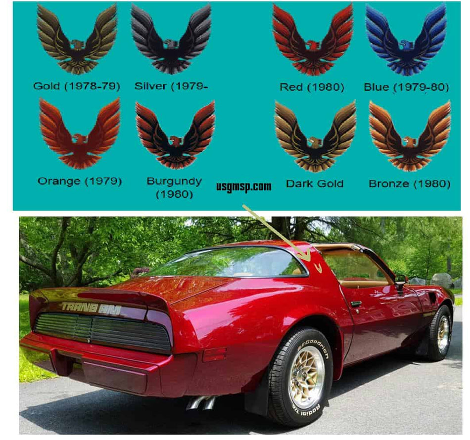 78-80 Trans Am B Pillar Decal / Transfer (each) - Choose Colour