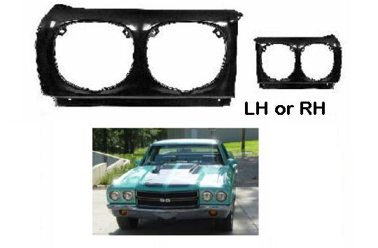 70 El Camino Headlamp Extensions