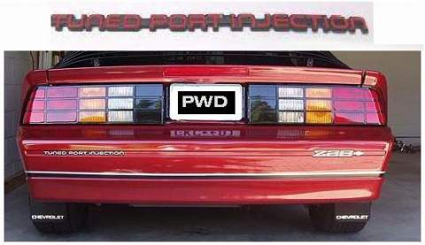 Emblem: "Tuned Port Injection" 85-92 Camaro - Red