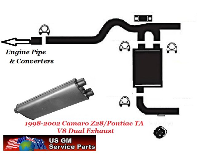 Exhaust System: 98-2002 Camaro Z28 / Pontiac TA