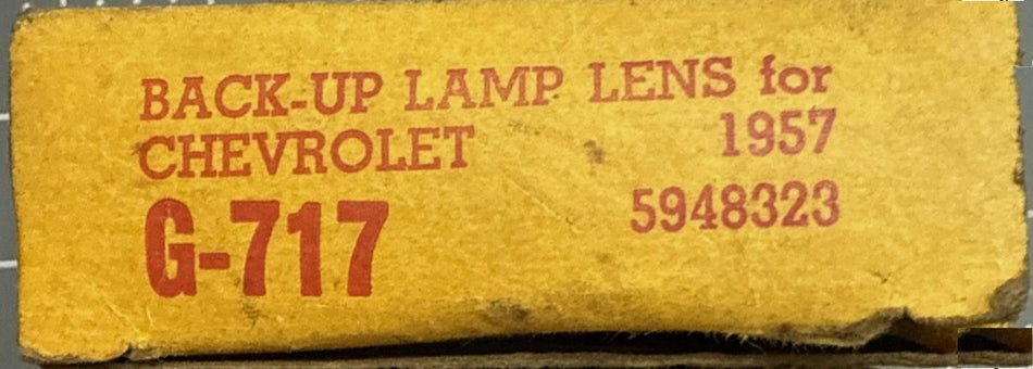 57 Chev Reverse Light Lens (PR) - NOS Glo-brite glass SET