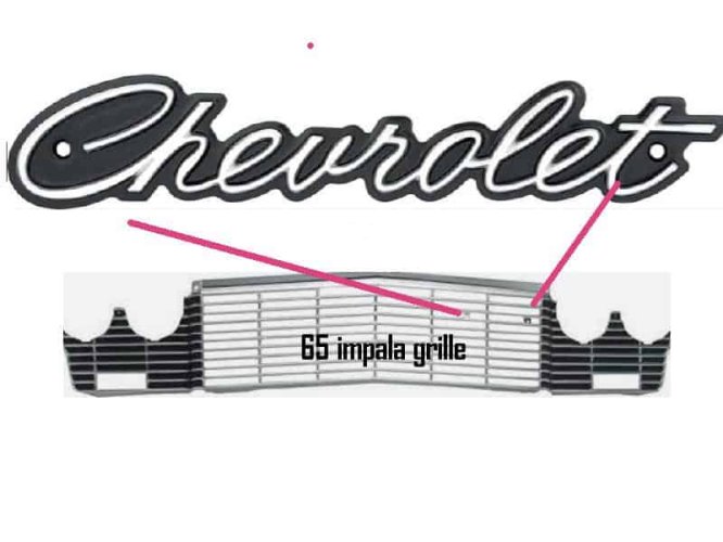 65 Chev Impala Grille Emblem "Chevrolet"