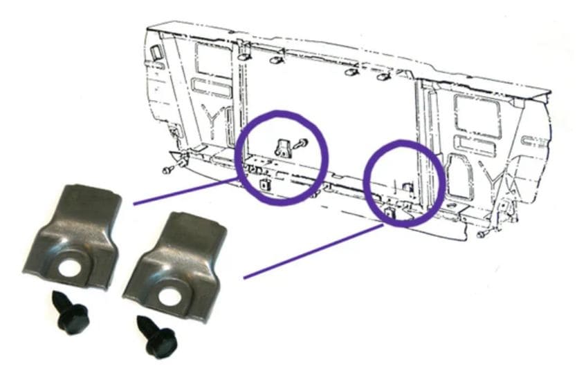 05 Gto Radiator Support 68-69 Pontiac GTO Core Support Radiator Stop Brackets 4pc – Pontiworld