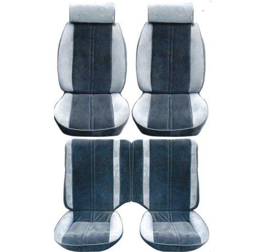 Seat Trim Kit: 85-86 Camaro Z28 Black / SILVER (ONE SET ONLY)