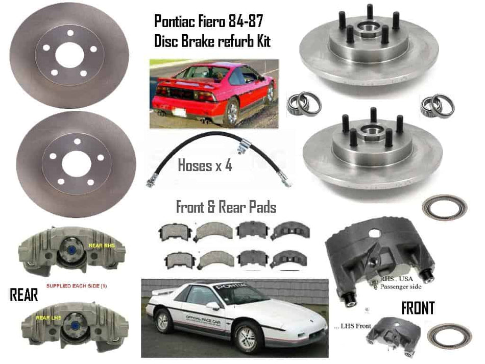 Pontiac FIERO brake rebuild KIT - 84-87 - all 4