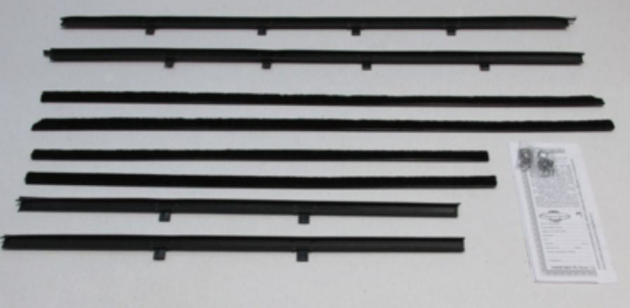 Window Felt Kit: 63-64 Chev Belair 2 door POST - Authentic Inner & Outer (8)