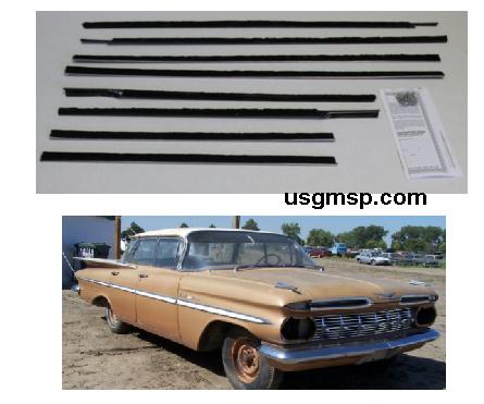 Window Felt Kit: 59-60 Chev/Pont/Olds 4 Door HARDTOP