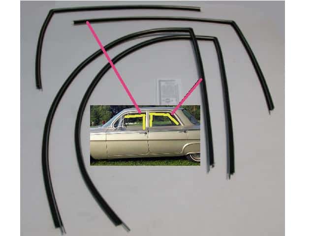 Window Frame Felt Kit: 61-64 Full Size Post Sedan