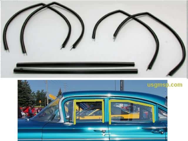 Window Felt Kit: 59-60 Sedan Channel set - 4 doors