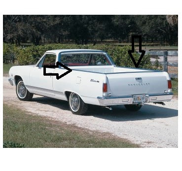 Tailgate Mold side: El Camino Outer LH or RH : 64-67 Each